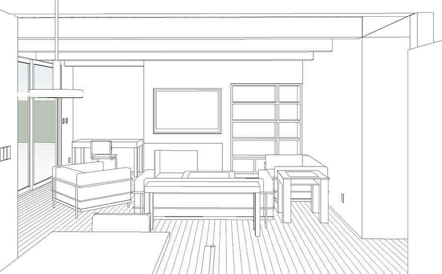 DRAWING-3-3403-Mountain-Spring-Road3-3D-View-FAMILY-ROOM-LOOKING-WEST