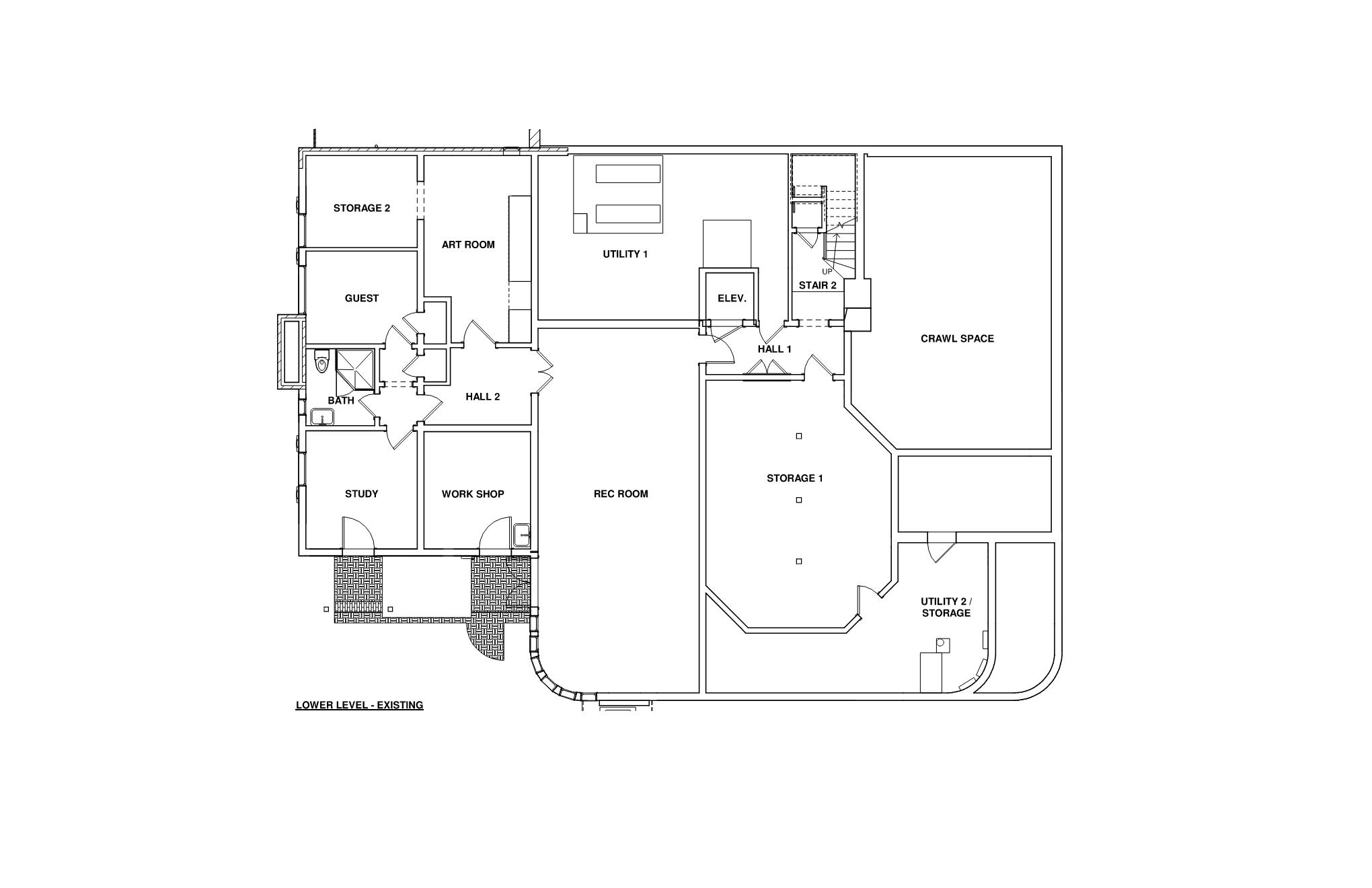 230514 87 Sea View - Lower Level Plan - Existing